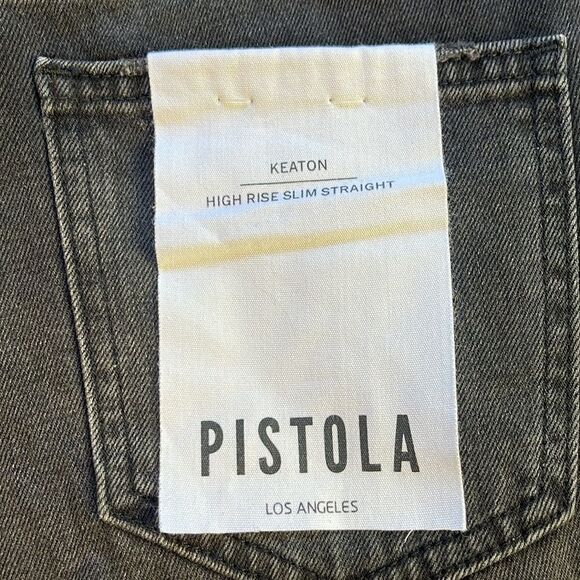 Pistola jeans Keaton High rise slim straight Black Distressed ripped knees 25 - Picture 5 of 8